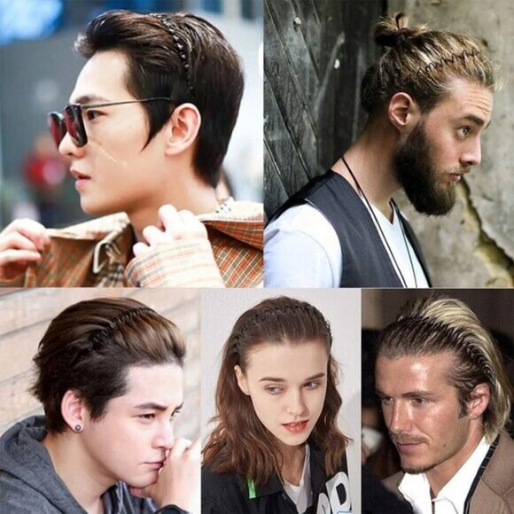 ⚡Men C-New 10pcs Metal Fashion Unisex Wavy Outdoor Simple Elastic Headband
